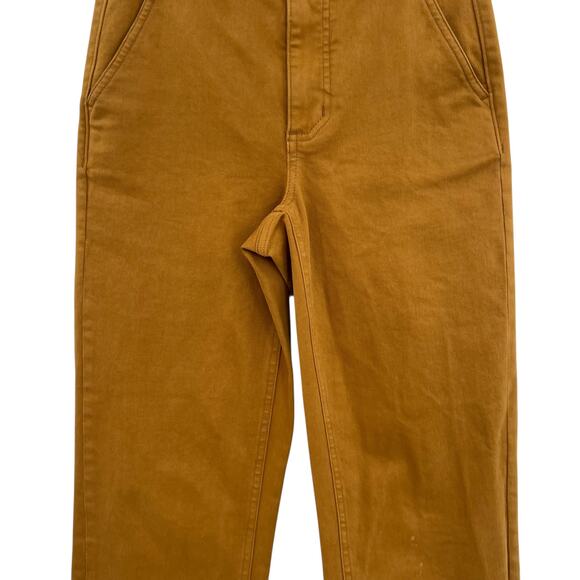 Everlane The Straight Leg Crop Pants Cotton Golden Brown Yellow Size 00 - Picture 5 of 12